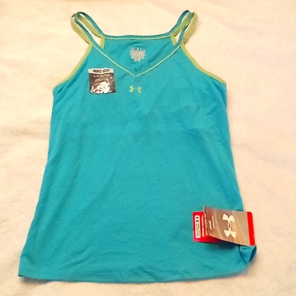 NWT Under Armour Tank Top - Teal w/ shelf bra - Women's Medium